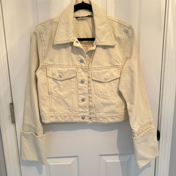 ZARA Jean Jacket Women's Button Front Size Small - Picture 1 of 9